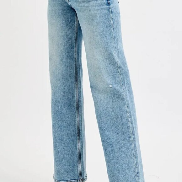 RISEN Full Size Low Rise‎ Ankle Boyfriend Distressed Jeans Plus Size - Picture 5 of 8